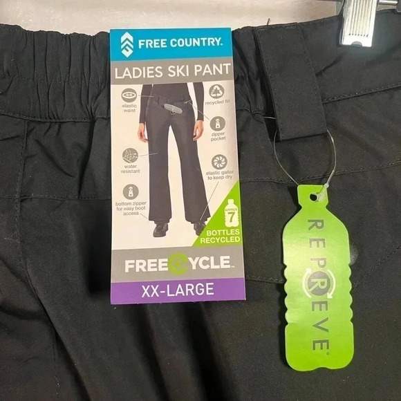 FREE COUNTRY Women's Black Ski Snow Pant Size XXL Insulated - Picture 4 of 14